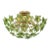 1980s Flush Mount Vintage Green Crystals Chandelier Lighting For Sale