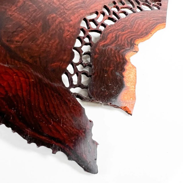 For your consideration, a spectacularly unique organic art rosewood lattice table sculpture. Rare decorative wood...