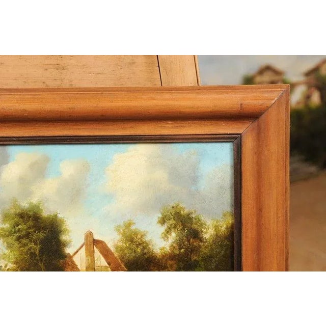 Mid 19th Century 1850s French Oil on Panel Baryard Painting with Ducks and Vibrant Colors For Sale - Image 5 of 12