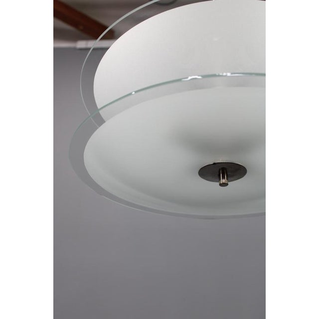 Bauhaus Chrome and Glass Chandelier, Former Czechoslovakia, 1930s For Sale - Image 6 of 12