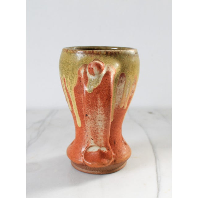 Signed Studio Art Pottery Drip Glaze Mug For Sale - Image 4 of 6