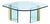 Modern Pace Collection Glass and Scalloped Brass Navette Oval Coffee Table For Sale