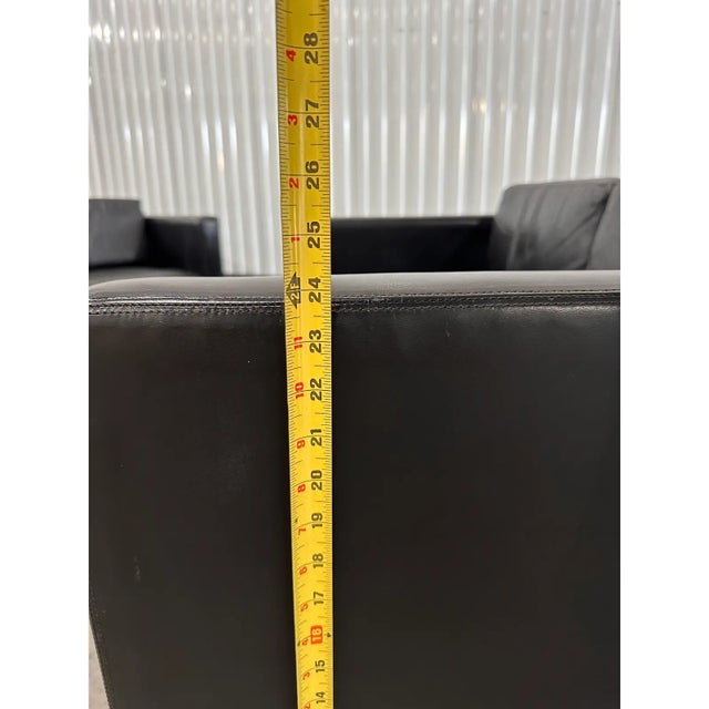 Black Mid 20th Century Leather Knoll Settees Set For Sale - Image 8 of 9