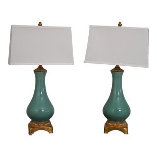 Pair Curry Modern Design Table Lamps For Sale