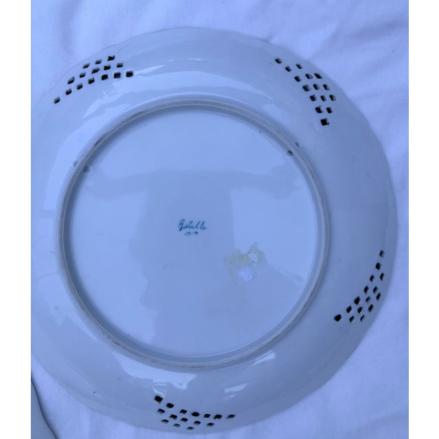 Blue Butterflies and Spring Flowers Pink, Yellow and Blue Decorative Wall Plate Curation- Set of 7 For Sale - Image 8 of 14