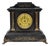 Antique Ansonia Black Mantel Clock With Bronze Coated Columns and Claw Feet For Sale