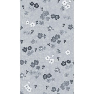 Sample - Large Scale, Flower Field Wallpaper by Paule Marrot in Grays For Sale