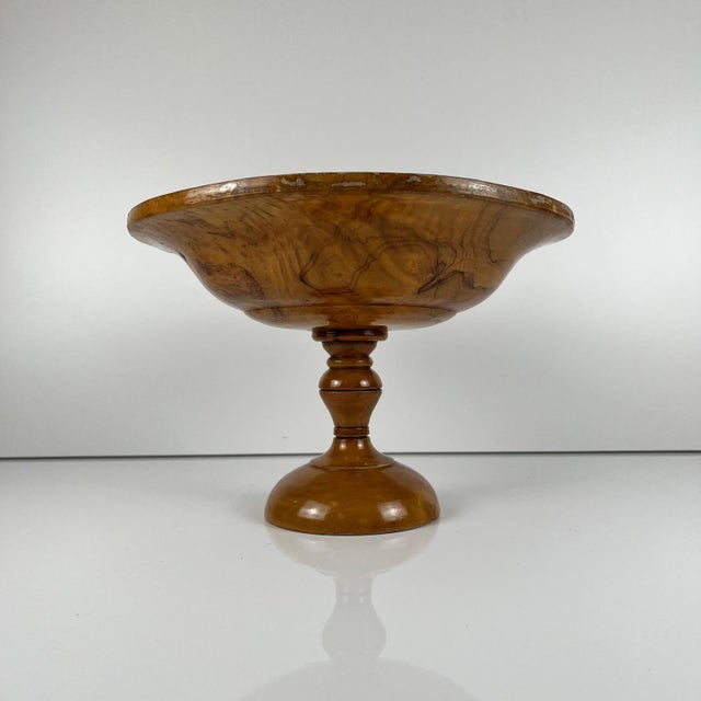 Fruit Bowl on a Single-Piece Base in Olive Wood, 1950s For Sale - Image 10 of 10
