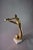 Vintage Brass Musician Sculpture, Abstract Art Deco Style Figure, Travertine Base, 1980s For Sale - Image 4 of 10