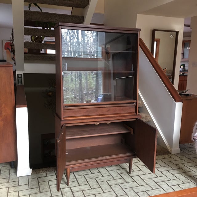 1960’s Vintage Bassett Walnut China Chairish