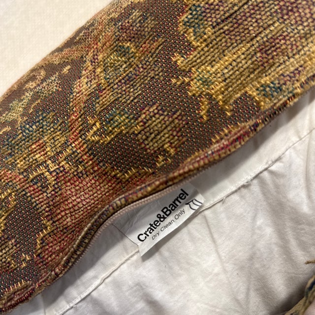Crate & Barrel Tapestry Pillows, Pair For Sale - Image 12 of 12