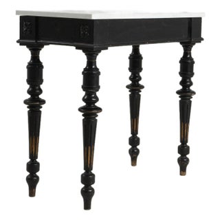 19th Century France Black Wood Console Table For Sale