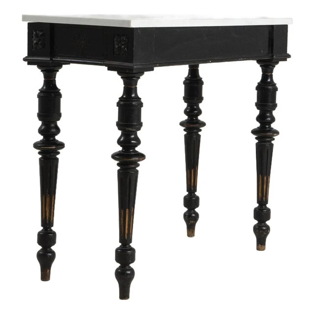 19th Century France Black Wood Console Table For Sale