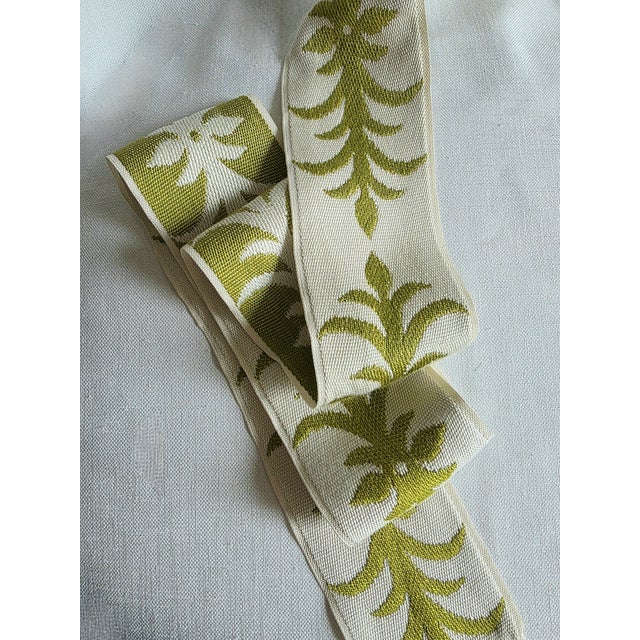 4.4 yards of Schumacher’s Acanthus tape trim from the Celerie Kemble collection - reversible from green thread on white to...