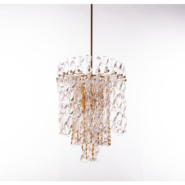 German Tendril Ribbon Chandelier in Crystal Glass & Gilt-Brass from Palwa, 1960s For Sale - Image 11 of 17