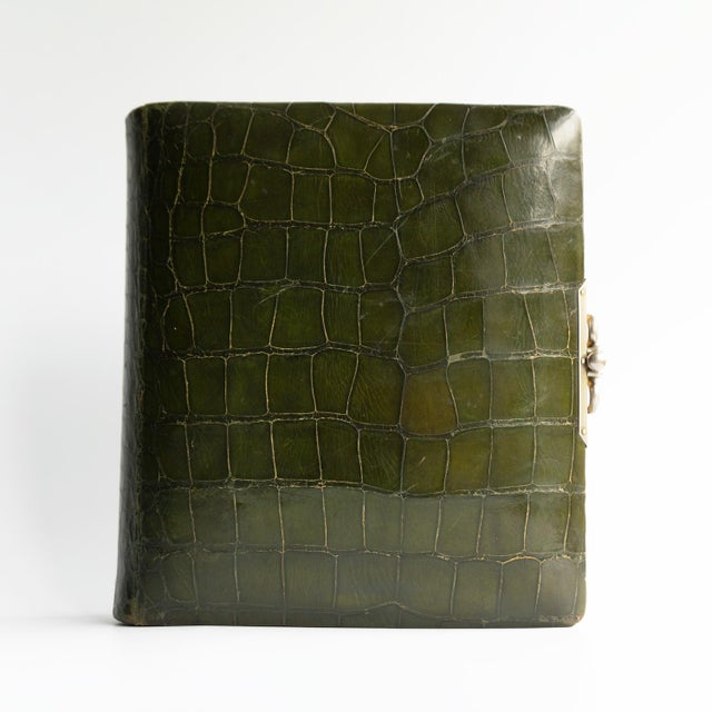 Antique Victorian Green Crocodile Skin Leather Photograph Album and Contents, Late 19th Century For Sale - Image 11 of 17