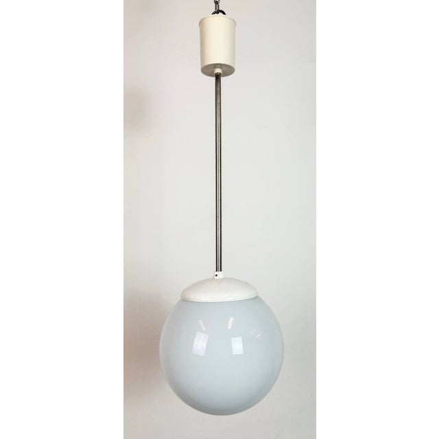1960s Vintage Chandelier with Milk Glass from Elektrosvit, 1960s For Sale - Image 5 of 12