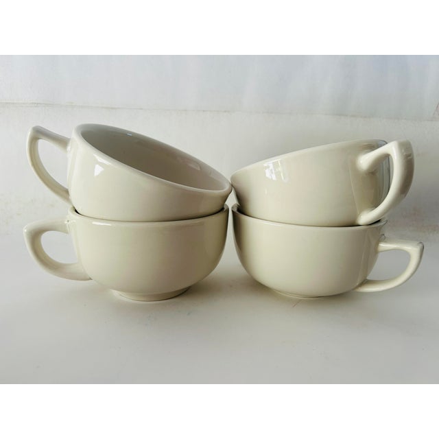 Vintage Signed C A C White Mugs ( Tea , Coffee or Soup) Set of 4 , They are in excellent condition. 2.5”H X 5.5”L