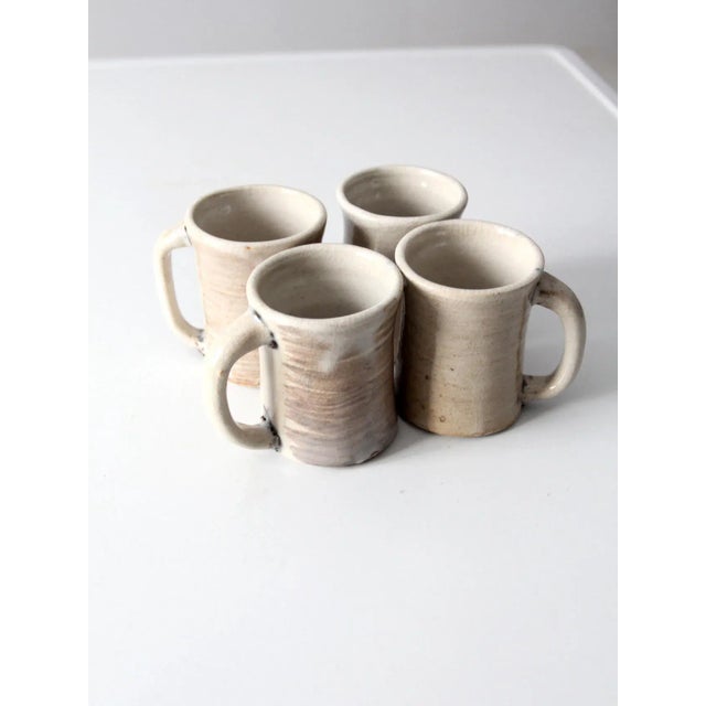 Vintage Studio Pottery Mugs Sety of 4 For Sale - Image 12 of 13