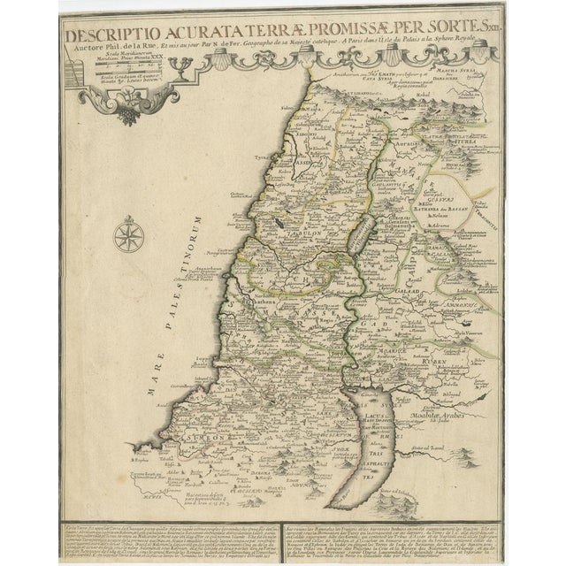 Maps of the Holy Ancient and Modern Land by De Fer and Danet, 1720, Set of 2 For Sale - Image 3 of 9