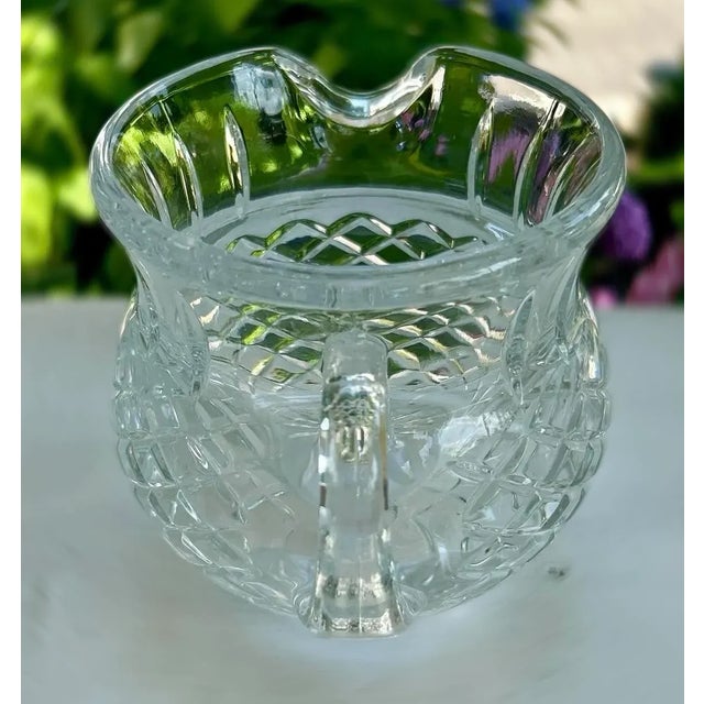 Mid-Century Modern Small Crystal Cut Glass Pitcher For Sale - Image 3 of 9