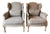 John Richard Collection "Rayna" Wingback Chair in Dusty Blue Botanical Jacquard (Set of 2) For Sale