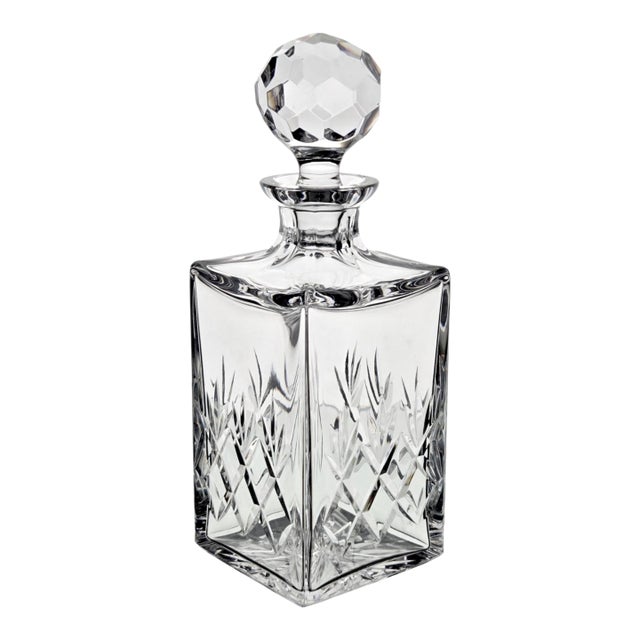 Late 20th Century Atlantis Meridian Lead Crystal Whiskey Decanter With Stopper For Sale