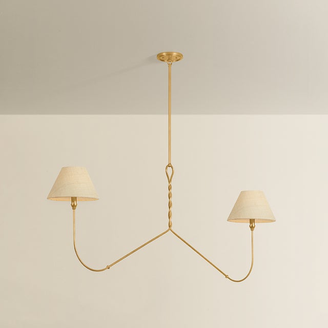 Traditional Hudson Valley Lighting Dekalb 10 in. 2 Light Linear in Vintage Gold Leaf Finish For Sale - Image 3 of 4