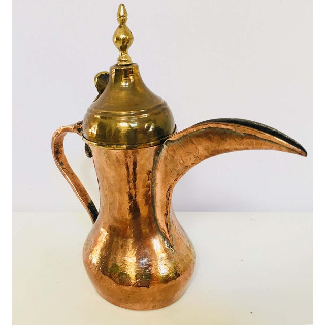 Antique Dallah Coffee Pot, Hand-Hammered Copper & Brass, Oman, 1890 For Sale - Image 13 of 18