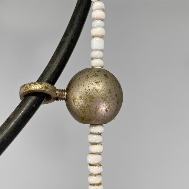 Red Mid-Century Modern Italian Red and White Chandelier with Bead Decoration, 1960s For Sale - Image 8 of 16