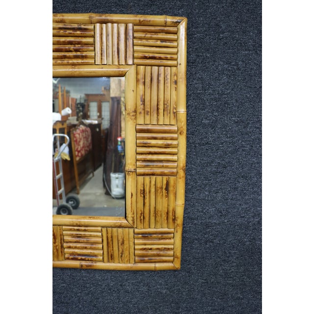 Mid 20th Century Mid-Century Modern Faux Bamboo Wall Mirror For Sale - Image 5 of 11