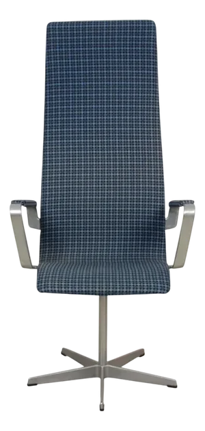 Tall Oxford Chair in Blue Fabric by Arne Jacobsen, 1970s