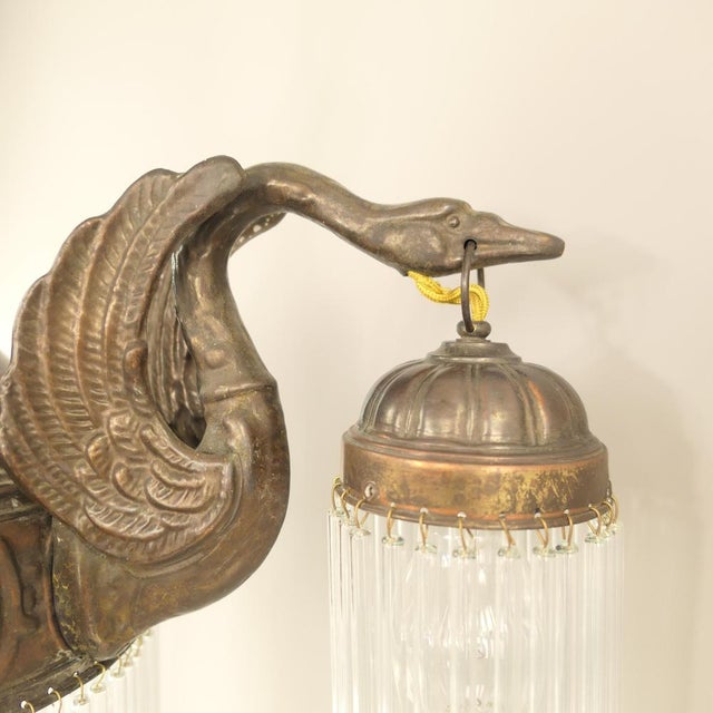 Art Nouveau Burnished Brass Chandelier, Vienna, 1910s For Sale - Image 5 of 8