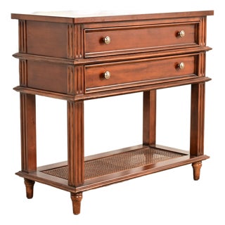 Drexel Heritage French Regency Louis XVI Carved Mahogany and Cane Console Table or Server For Sale