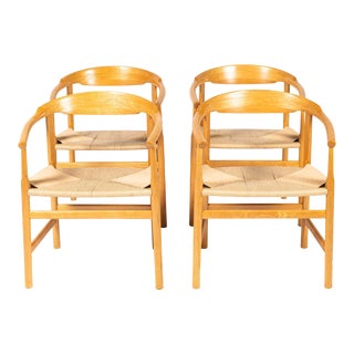 Hans Wegner for PP Møbler PP 209 Chairs in Oiled Oak and Papercord - Set of 4 For Sale