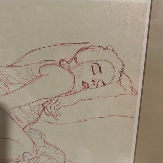 Paper 1910s Original Print on Collectors Paper of Pencil Drawing of Gustav Klimt For Sale - Image 7 of 10