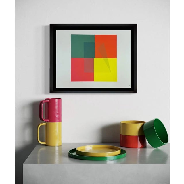 Josef Albers Josef Albers Original Silkscreen[XVII-1b] LTD Ed. Color Study W/Frame Include For Sale - Image 4 of 4