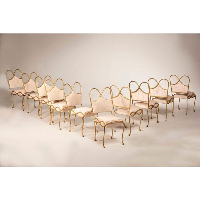 1940s Art Deco French Wrought Iron Chairs, 1940, Set of 10 For Sale - Image 5 of 13