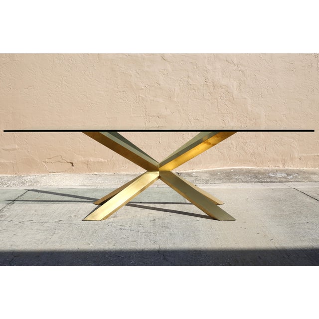 Couture Dining Table With Brass Base And Glass Top By Nuevo Chairish