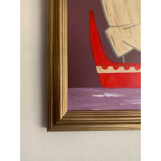 English Contemporary Impressionist Style Seascape Painting on Canvas, Framed For Sale - Image 3 of 5