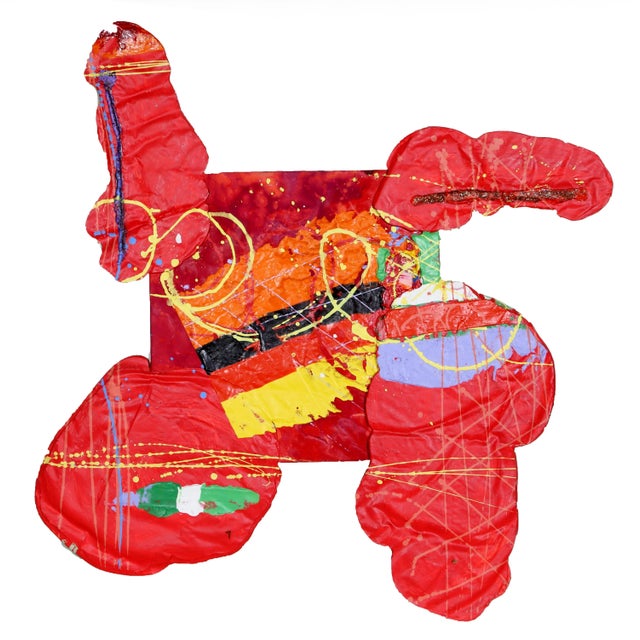 Abstract Expressionism 1980 "Red", William Taggart Acrylic Painting on Canvas with Stypol For Sale - Image 3 of 3