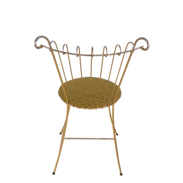 William Haines Glamorous Hollywood Boudoir Side Chair With Dramatic Rolled Back C 1950/1960's For Sale - Image 4 of 12