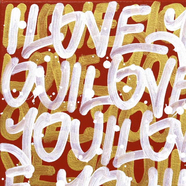 Hidden Secrets - Original Text-Based Graffiti Abstract Acrylic and Spray Paint Painting by Amber Goldhammer For Sale In Los Angeles - Image 6 of 9