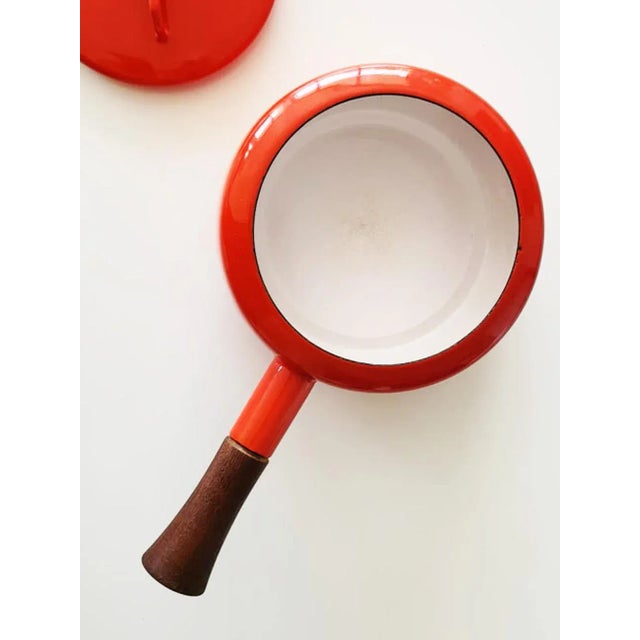1960s Dansk Kobenstyle Fondue/Sauce Pot With Lid, Red For Sale - Image 9 of 12