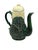 Majolica green cabbage cauliflower tea pot. Cauliflower floret lid and drapes down the neck of the kettle. Green detailed...