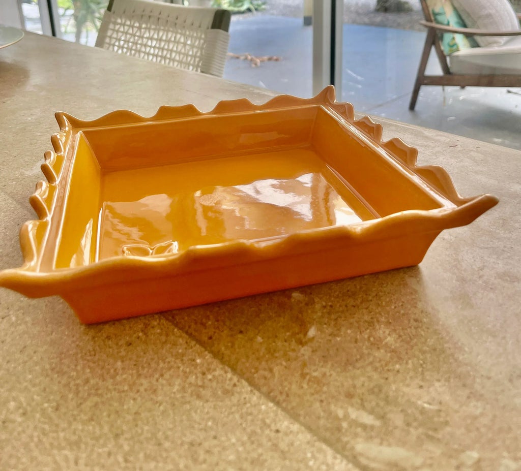 Appolia Lively Orange Stoneware Baking Dish, Made in France | Chairish