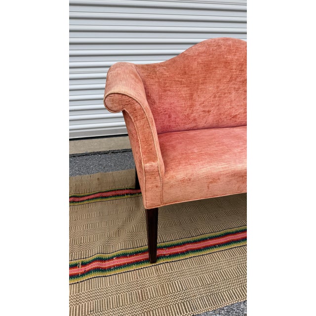 A Very Nice Antique Mahogany Camelback Window Settee, English, Circa 1920’s For Sale - Image 13 of 17