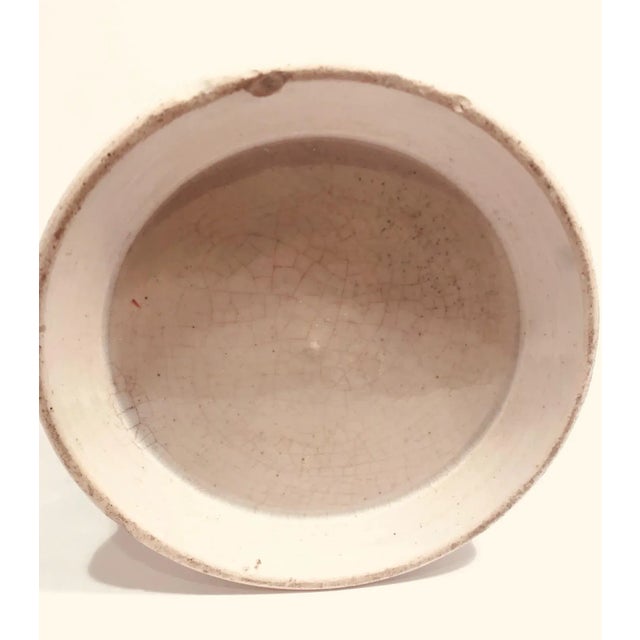 White Nineteenth Century English Hand Painted Staffordshire Frog Mug With Garden Scenes For Sale - Image 8 of 9