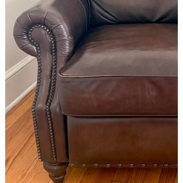 1990s Bernhardt Leather Recliner Club Chair For Sale - Image 12 of 14