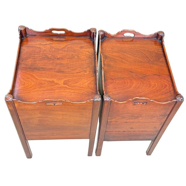 Antique Georgian Mahogany Nightstands, 1770, Set of 2 For Sale - Image 11 of 14
